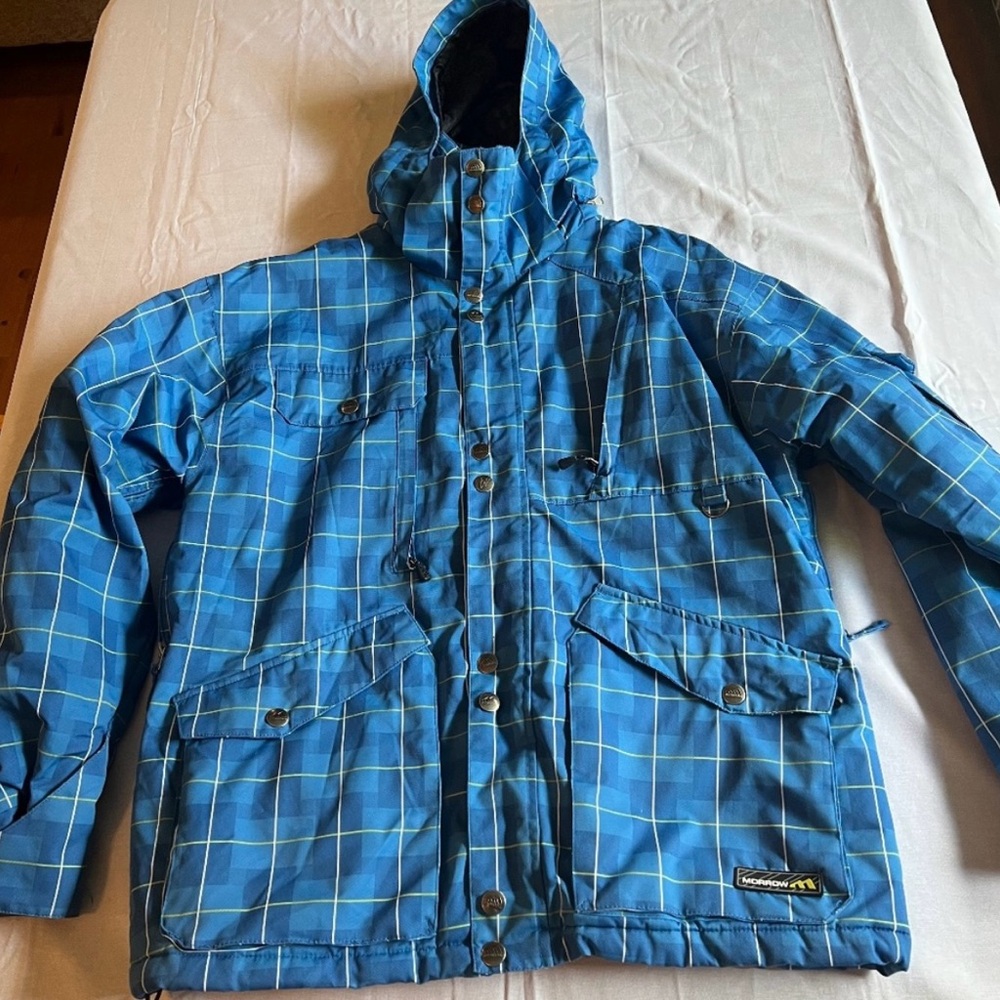Men’s Medium Morrow Snow Jacket Skiing Blue WPB + 5000mm Waterproof Heavy Warm